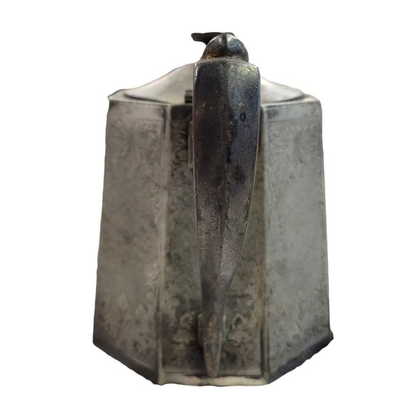 Homan Mfg Company Coffee Tea Pot Hinged Lid 3613 Quadruple Plate Special Metal 5 - Picture 7 of 12